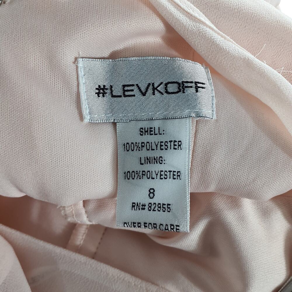 Levkoff Elegant Petal Pink Halter Chiffon A-Line Gown Size 8 - Picture 4 of 5